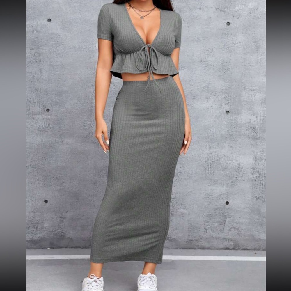 PETITE , Two Piece Grey Set